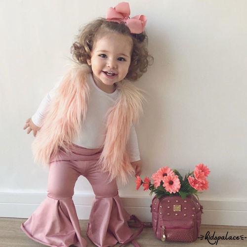 ➤♕❀❤Fashion Baby Girls Kids Winter Warm Toddler Faux Fur Vest Gilet Outerwear Coat Jacket