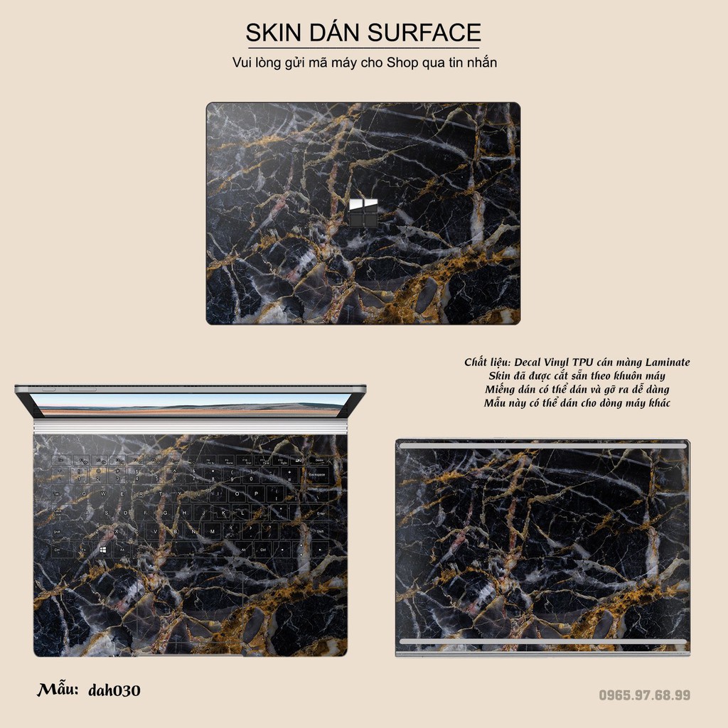 Skin dán Surface in hình vân đá bộ 3 (inbox mã máy cho Shop)