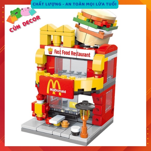 Đồ Chơi Lego 3D Lắp Ráp Mô Hình Cửa Hàng Thương Hiệu Nổi Tiếng Thế Giới Cực Xinh Cực Đáng Yêu