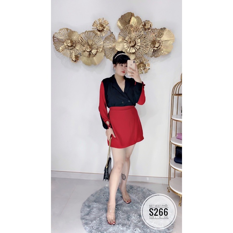 Bigsize Set vest phối S266