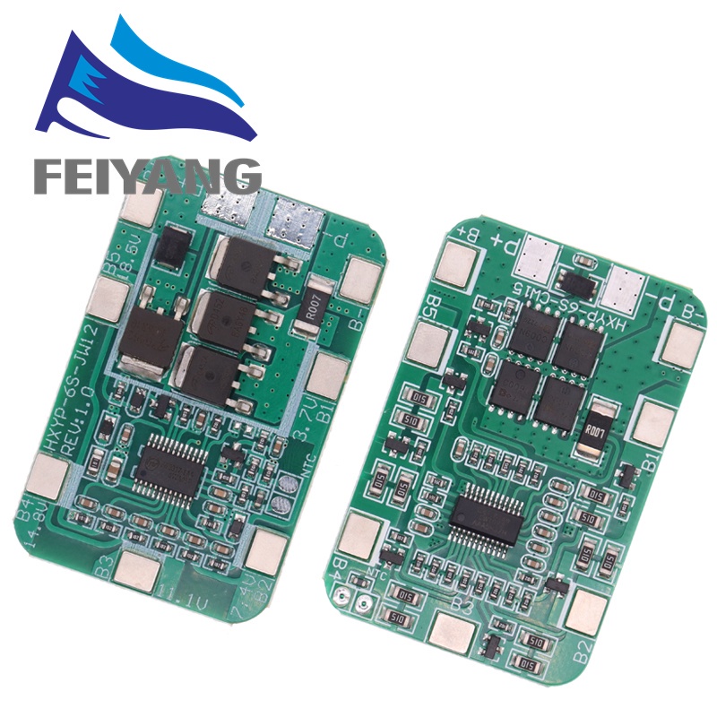 Bảng Mạch Sạc Pin Lithium 6S 22.2V 25.2V 14A 20A 18650 Li-ion Kèm Mô Đun Cân Bằng PCB BMS 6 Ngăn