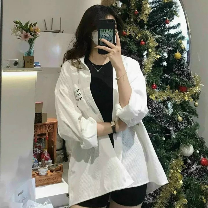 Áo Khoác Sơ Mi Chất Nhung Tăm Có Túi Ngực Lớn Logo Thêu Form Rộng Che Nắng Mặc Mát Thoải Mái Vui Chơi [NEW UNISEX]