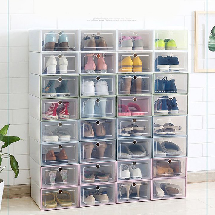 Tủ nhựa mini đựng giày dép, mỹ phẩm, quần áo gia đình gấp gọn tiện lợi (Sét 6 hộp)