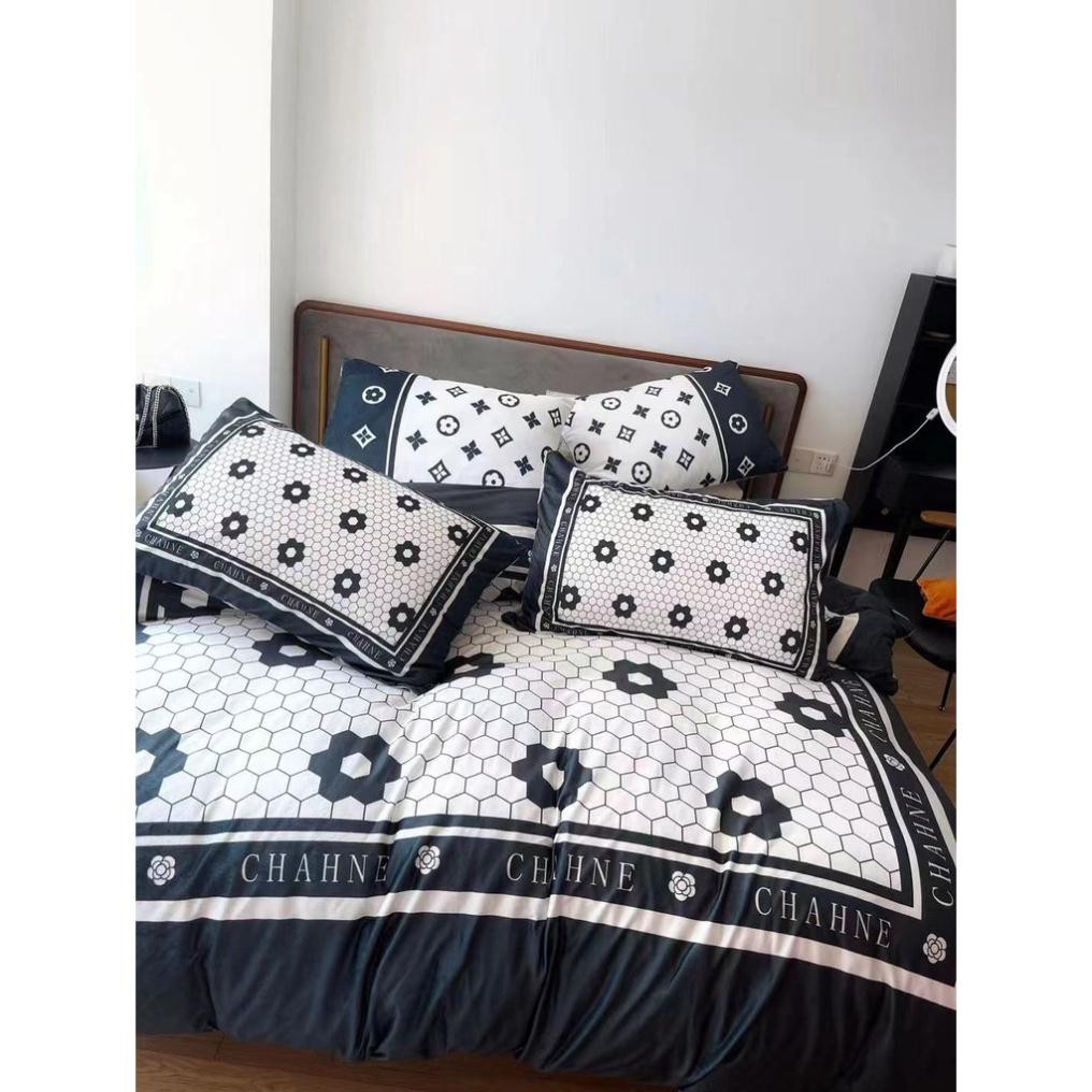 Mẫu chăn ga thương hiệu 4 món sang xịn mịn nỉ nhung mịn cao cấp hàng nhập khẩu