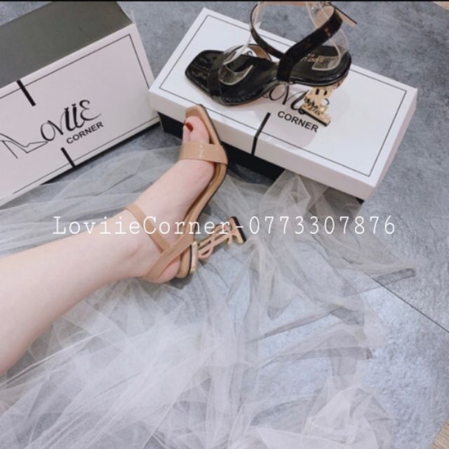 SANDAL CAO GÓT NỮ LOVIIECORNER - GIÀY CAO GÓT ĐẾ VUÔNG 7CM - GUỐC SANDAL CÔNG SỞ BÍT HẬU G210509