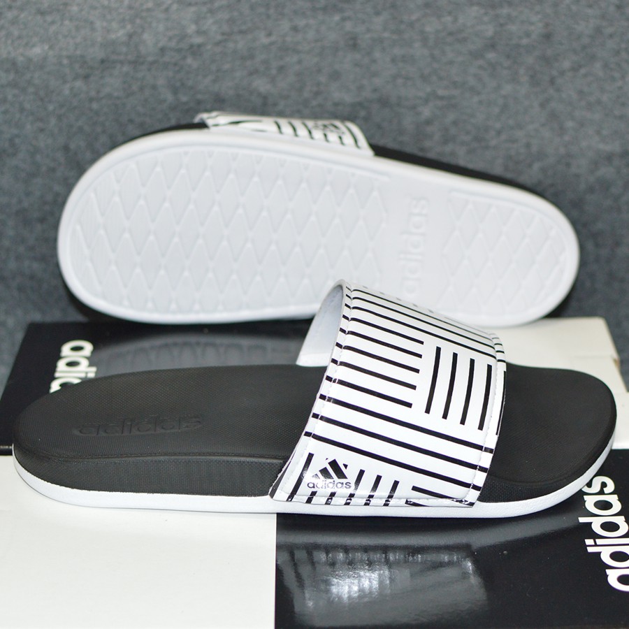 Adidas Cloudfoam Plus Campus Sample 2020 màu đen đế trắng quai đen sọc trắng | BigBuy360 - bigbuy360.vn