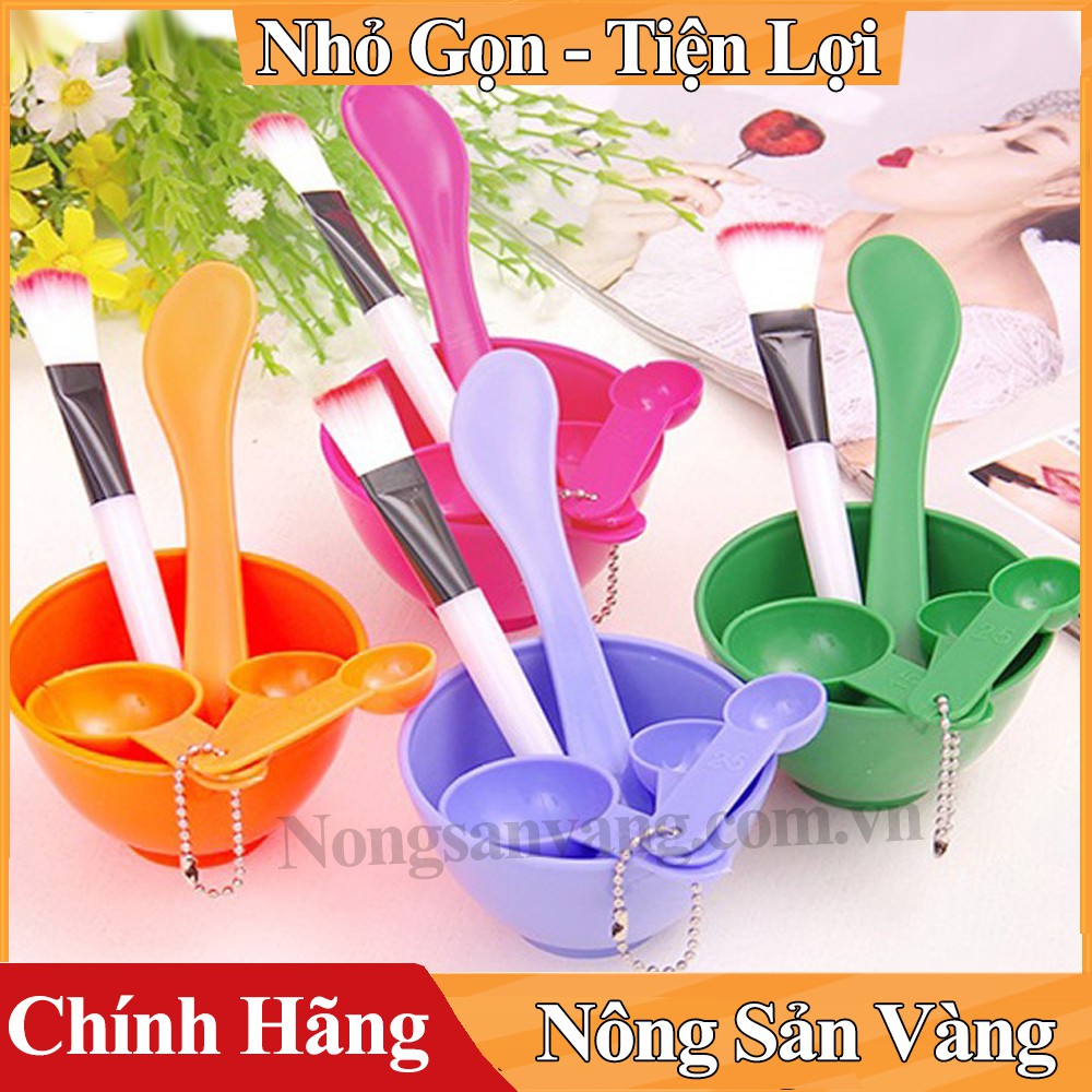 Combo 4 Làm Đẹp Tự Nhiên (handmade): Tinh Cám Gạo, Bột Cà Phê, Bột Đậu Đỏ, Bộ Dụng Cụ 4 IN 1 (100g/Túi) - Nông Sản Vàng