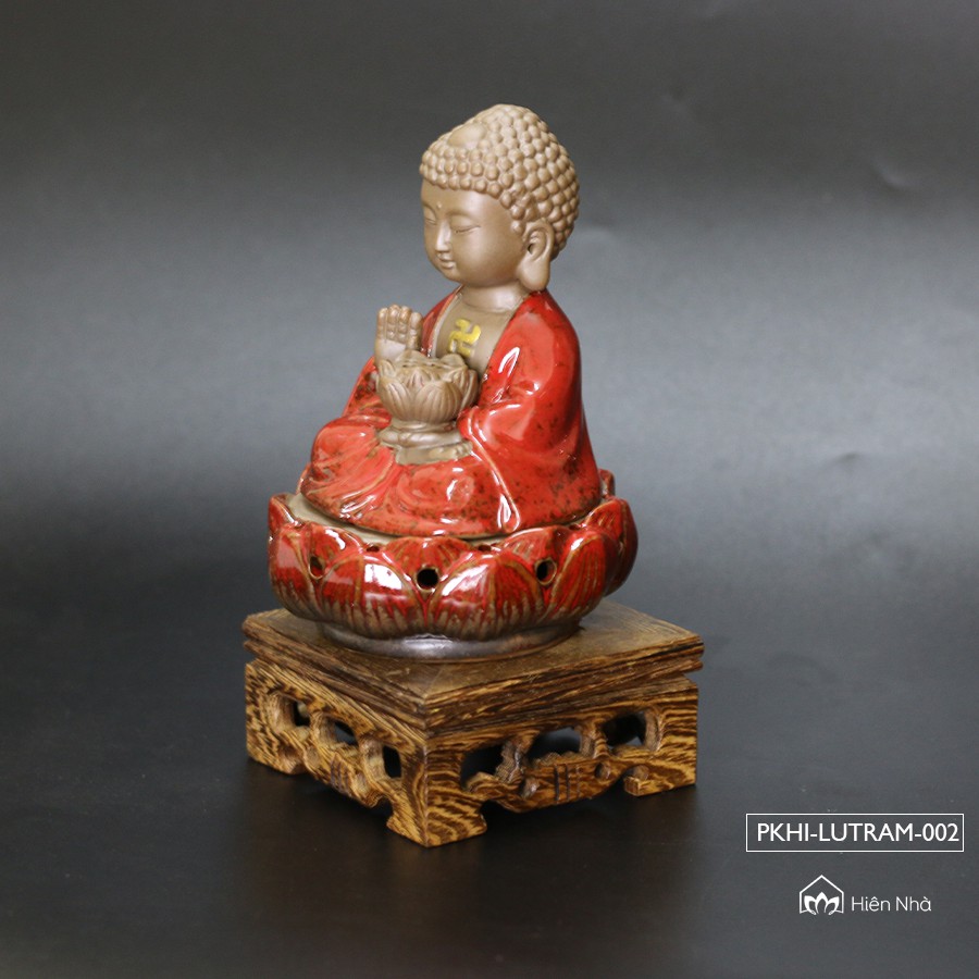 Tượng Phật A Di Đà đốt trầm - tượng gốm đốt trầm hương- dụng cụ chơi trầm - Hiên Nhà
