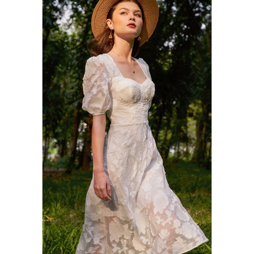 SÒ VINTAGE - CADY Đầm ren tay phồng