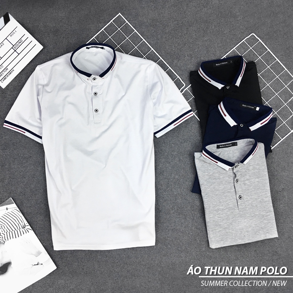 Áo Thun Nam Polo Cotton Mềm Mịn TFUN mã TT8 chất liệu thun co giãn Phong Cách Hàn Quốc Đẹp
