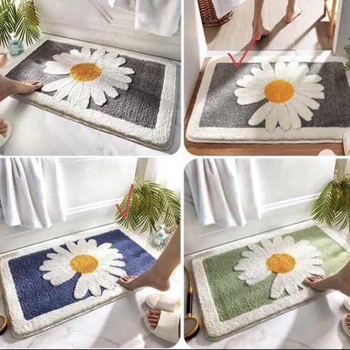 Thảm lau chân thấm nước Ghome chống trơn trượt cao cấp phòng khách, phòng tắm kt 40x60cm