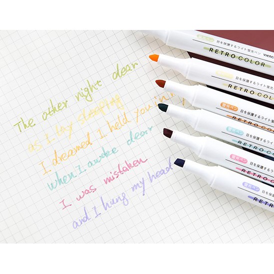 Bộ 6 màu bút dạ quang Vience Highlighter - Retro Color