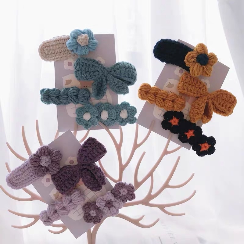 Gói Nguyên Liệu - Combo 4 Mẫu Kẹp Tóc Dễ Thương - Quà Tặng Handmade Ý Nghĩa