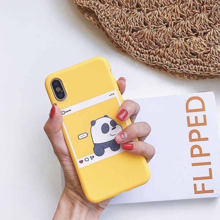 Ốp lưng iphone GẤU PANDA gấu trắng dễ thương ip 6/6s/6splus/7/7plus/8/8plus/x /xs/11/12/pro/max/plus/12promax a106