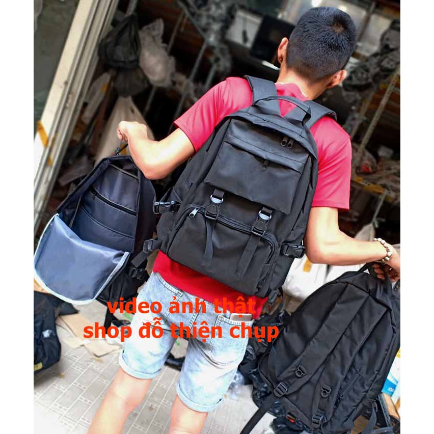 BALO ULZZANG BASIC ⚡️ chống nước ⚡️ cỡ lớn Cặp học sinh đi học nam nữ màu đen đựng vừa laptop giấy A4 túi đồ