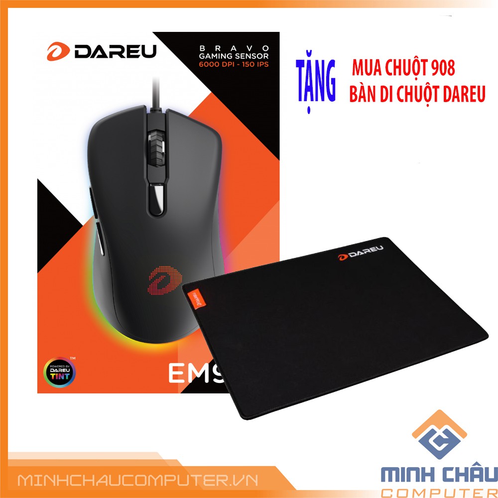 Chuột Gaming DAREU EM908 (LED RGB, BRAVO sensor) - Chính hãng