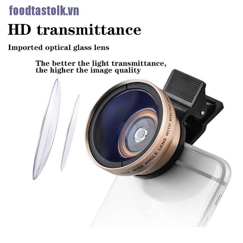 【stolk】Universal 2in1 Clip On Camera Lens Kit Fisheye Wide Angle Macro For Cell Phone