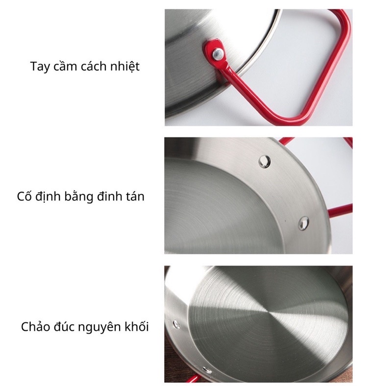 Chảo decor, ăn bánh mì, salad, mì Ý