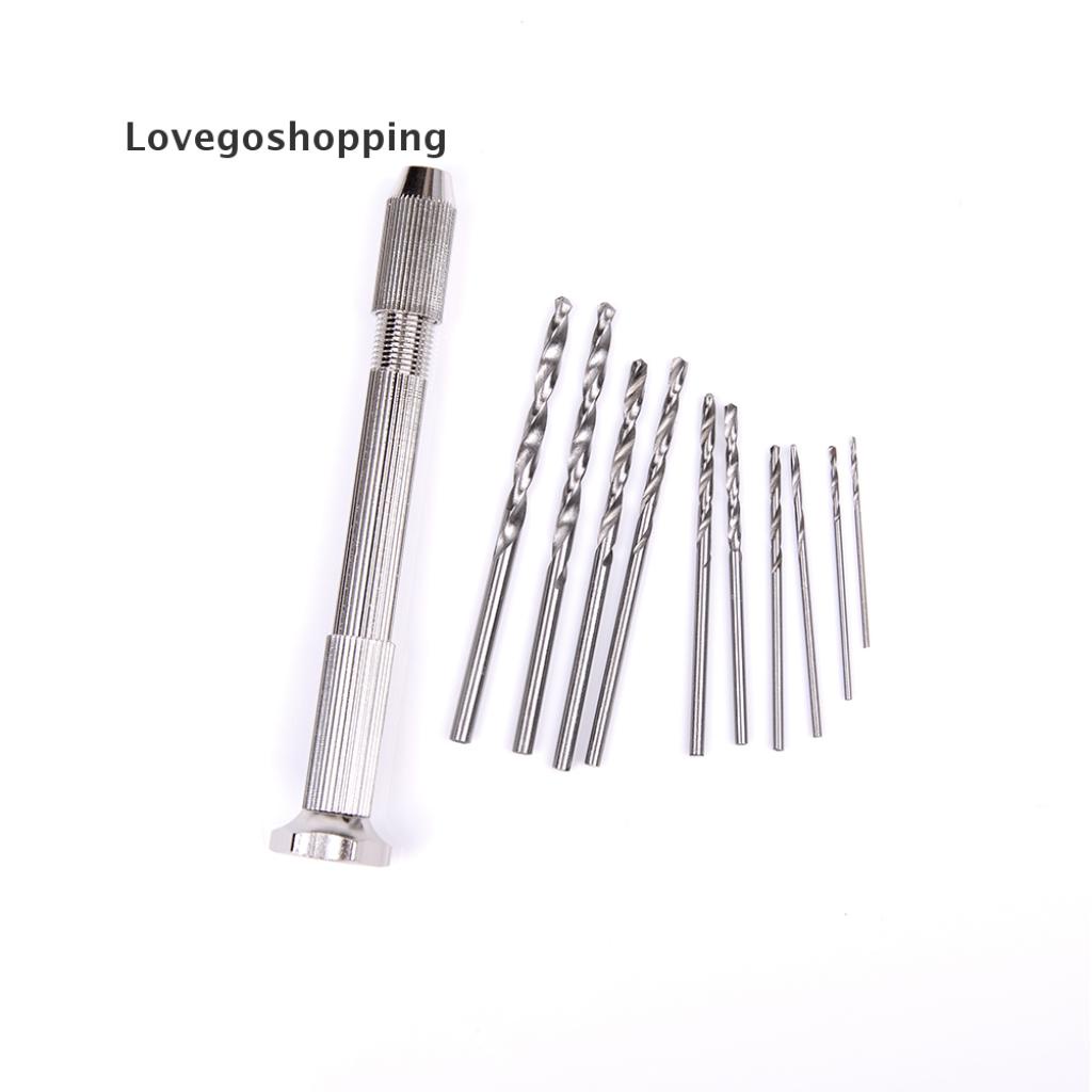 Bộ Máy Khoan Cầm Tay Mini + 10 Mũi Khoan Xoắn Bằng Nhôm Chuyên Dụng Làm Đồ Gỗ
