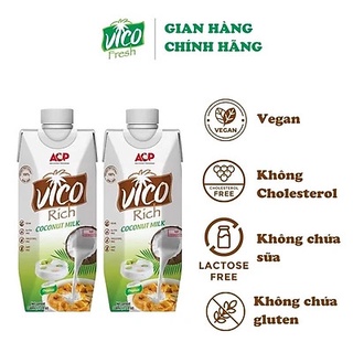 Combo 2 Hộp Nước cốt dừa 16-19% BÉO VICO RICH 330ml