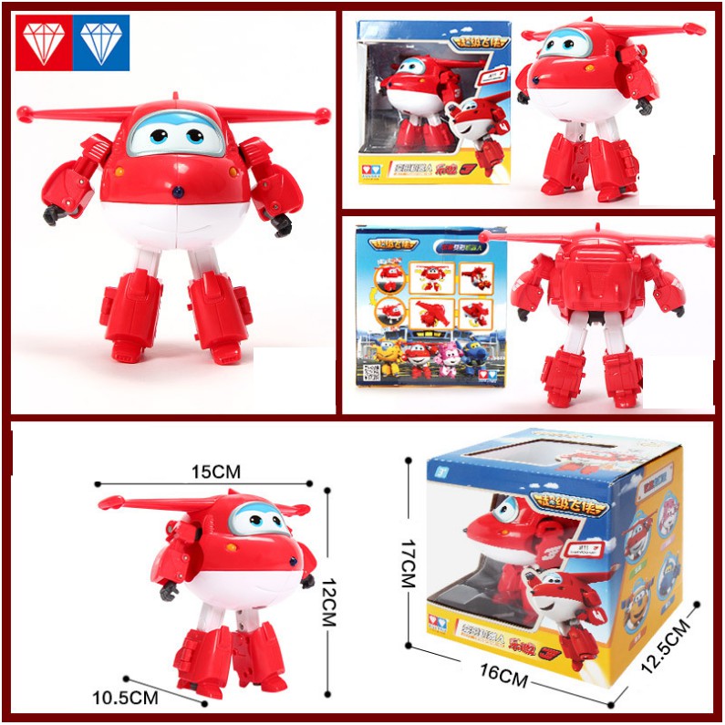 Mô hình super wings Robot biến hình máy bay cỡ lớn Jett Tia Chớp đồ chơi trẻ em đội bay siêu đẳng