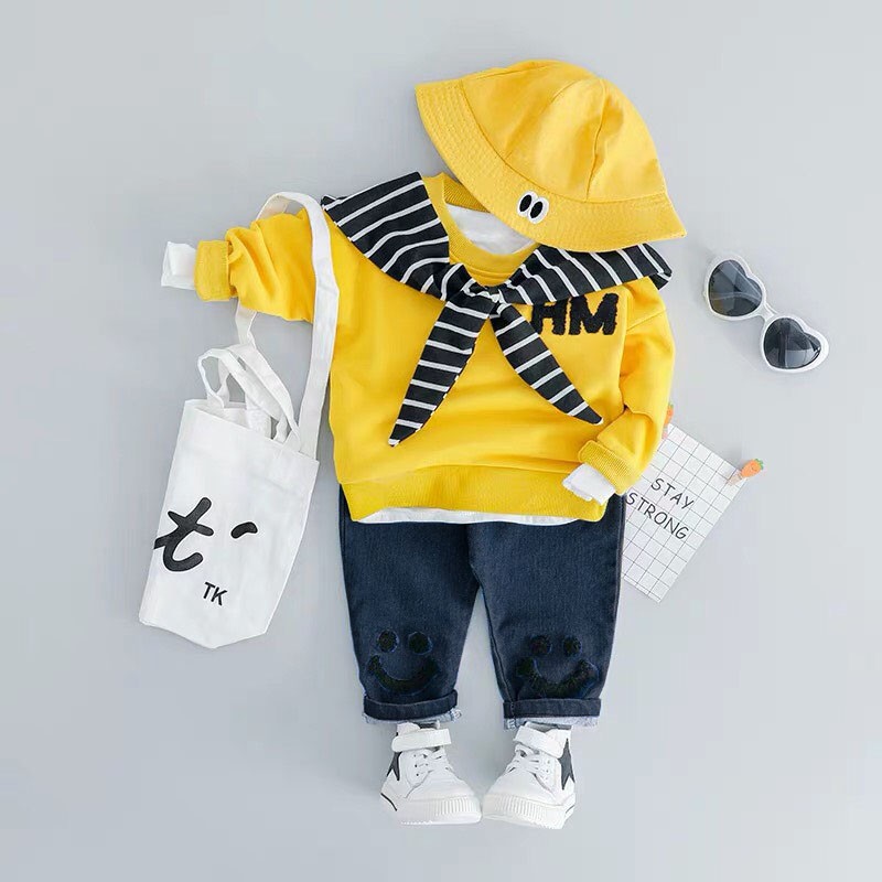 Bộ đồ cho bé trai kẻ khăn [8-17kg]
