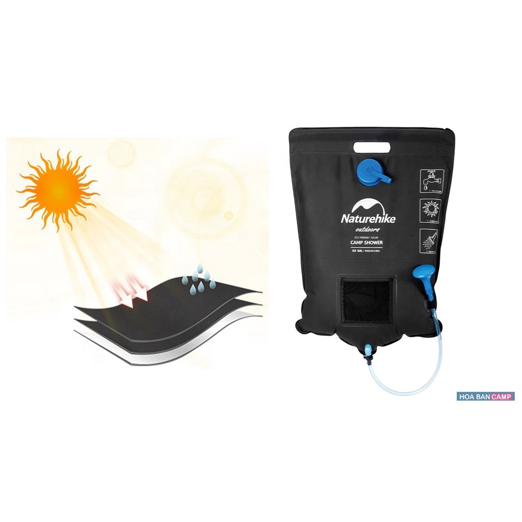 Túi Đựng Nước Tắm Năng Lượng Mặt Trời NatureHike NH21SJ032 | 20L