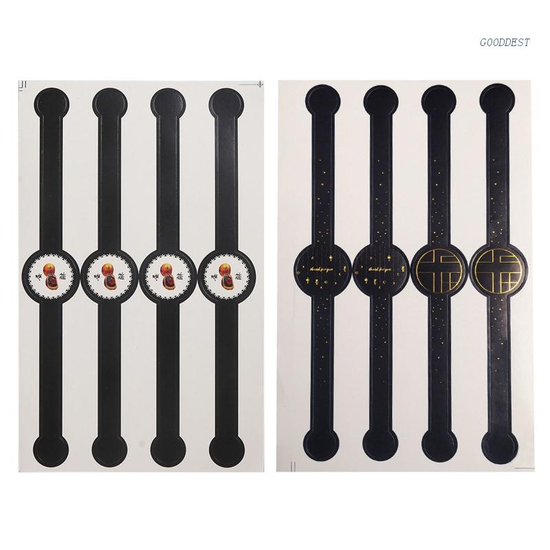 Goo Set 80 Nhãn Dán Hộp Bánh Trung Thu Hình Trứng Gà Màu Vàng DIY