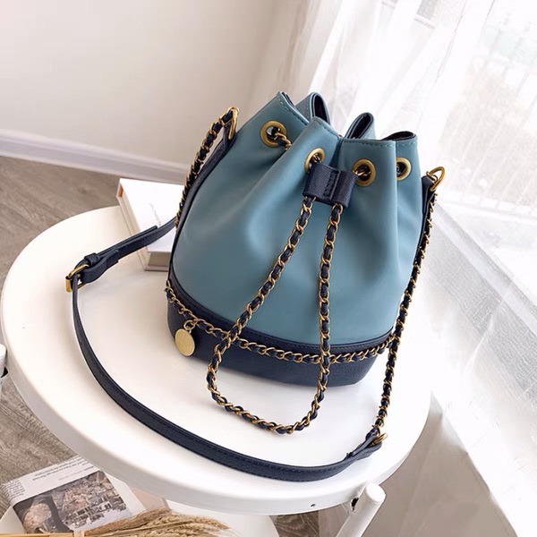 Túi Bucket đeo chéo nữ dây xích, túi khóa rút sang chảnh dễ thương