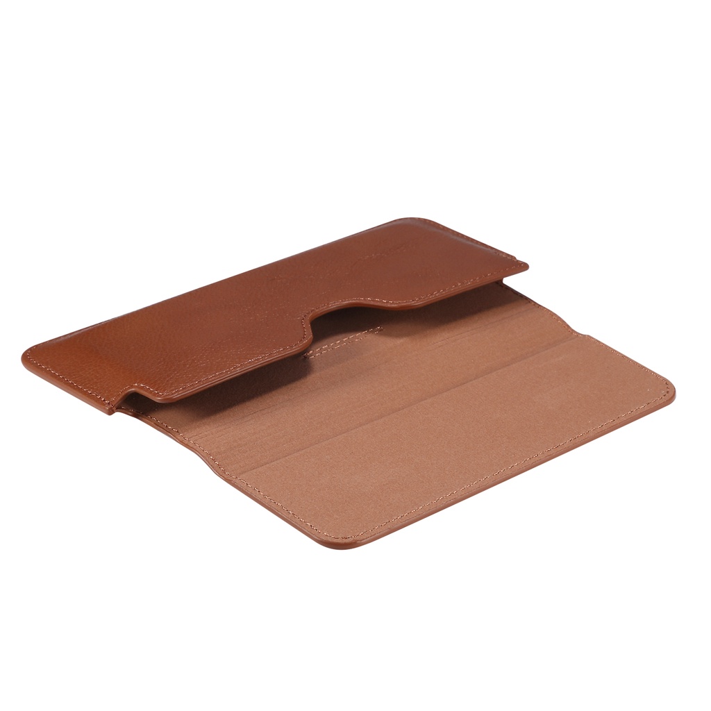 Túi đeo thắt lưng bằng da thật mỏng đựng điện thoại cho nam