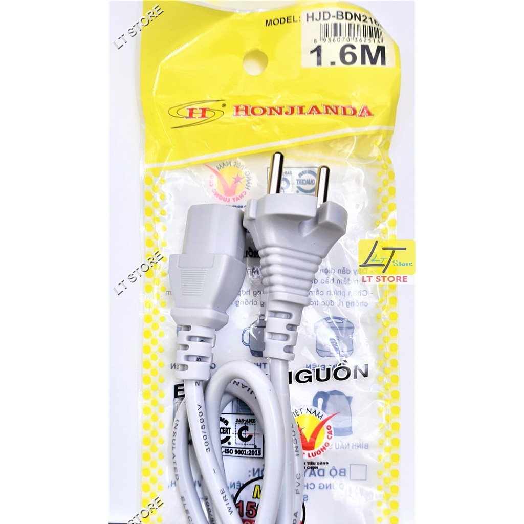 Dây nguồn Máy tính, máy in, nồi cơm điện, tivi, bình đun, ấm nước loại tốt dài 1.6M Honjianda