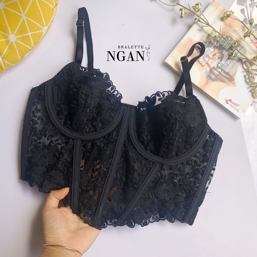 Áo corset siết eo định hình ngực không mút ren siêu đẹp  thương hiệu NGAN BRALETTE