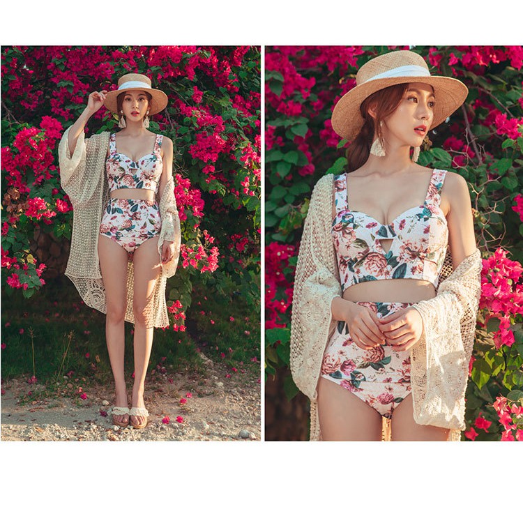 [ ẢNH THẬT ] Bikini vintange nữ hai mảnh hoa hồng che khuyết điểm, đồ bơi nữ hai mảnh sexy | BigBuy360 - bigbuy360.vn