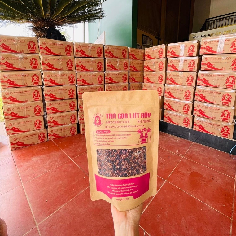 Trà Gạo Lứt Đỗ Đen Detox Thanh Lọc Cô Gái Bhnong, Trà Gạo Lứt Rang Tay Đóng Túi 500gr
