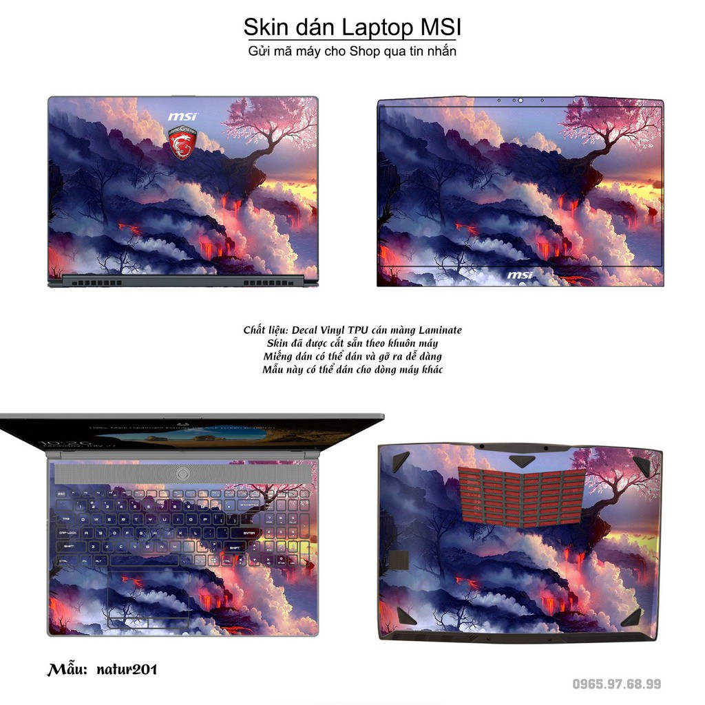 Skin dán Laptop MSI in hình thiên nhiên nhiều mẫu 7 (inbox mã máy cho Shop)