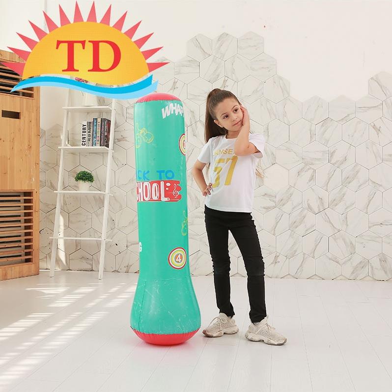 Cột boxing hơi cho bé giá rẻ, Bao trụ đấm bốc tự cân bằng cho bé Cao 1.2m
