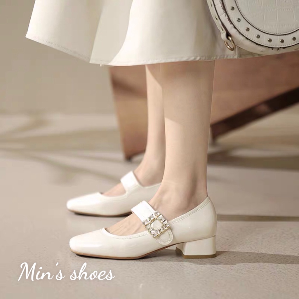 Min's Shoes - Giày Gót Vuông Da Mềm Cao Cấp V234