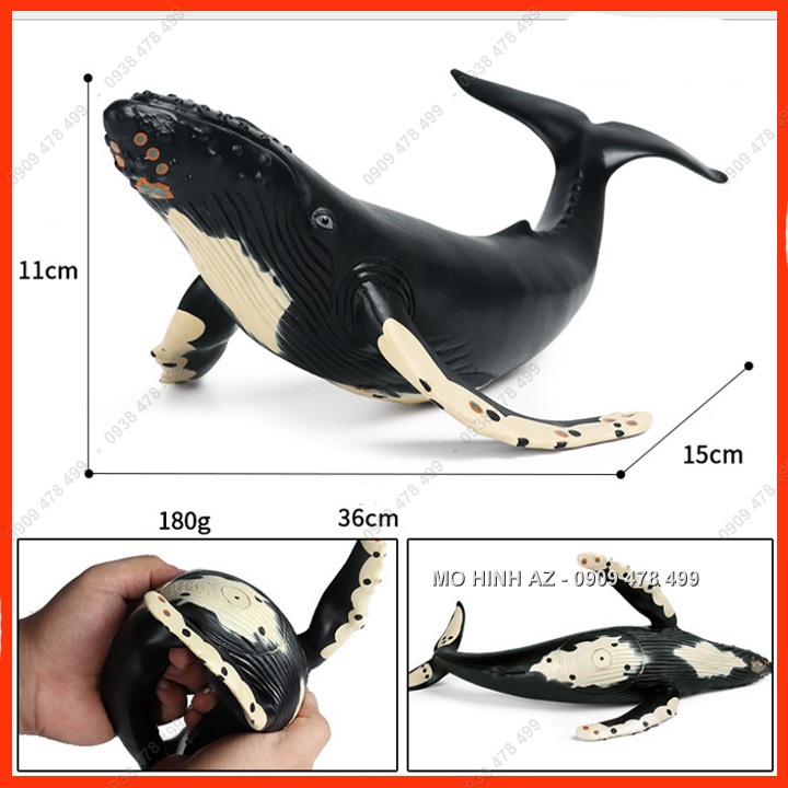 Mô Hình Cá Voi Lưng Gù Nhựa Mềm Size Lớn - 4706.2