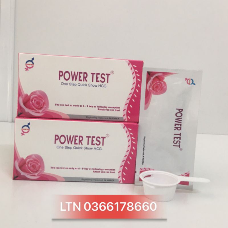 QUE THỬ THAI POWER TEST CHO KẾT QUẢ NHANH VÀ CHÍNH XÁC 4-6 NGÀY Hộp 1 que
