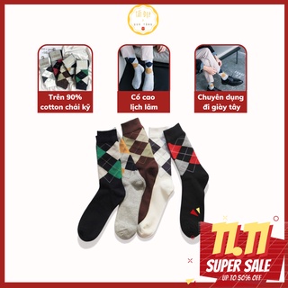 Tất vớ nam cổ cao set 5 đôi tất LEAVE quả trám cao cấp đi giày tây công sở