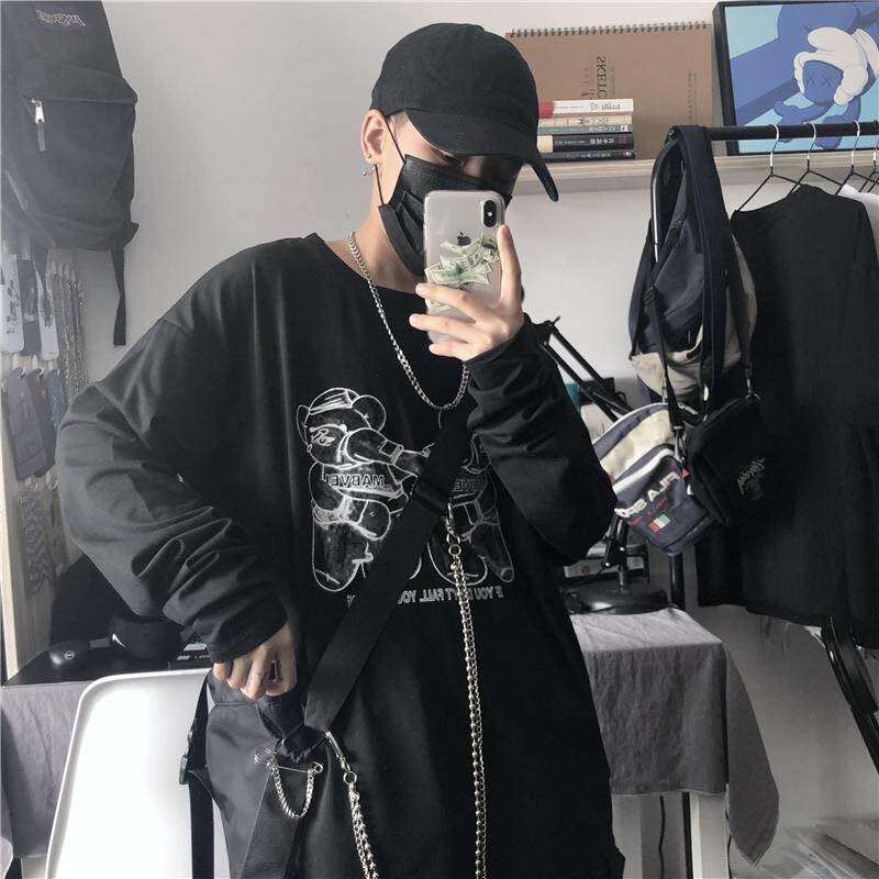 [ Có Ảnh Thật ] Áo thun tay dài form rộng unisex - sweater chú gấu | BigBuy360 - bigbuy360.vn