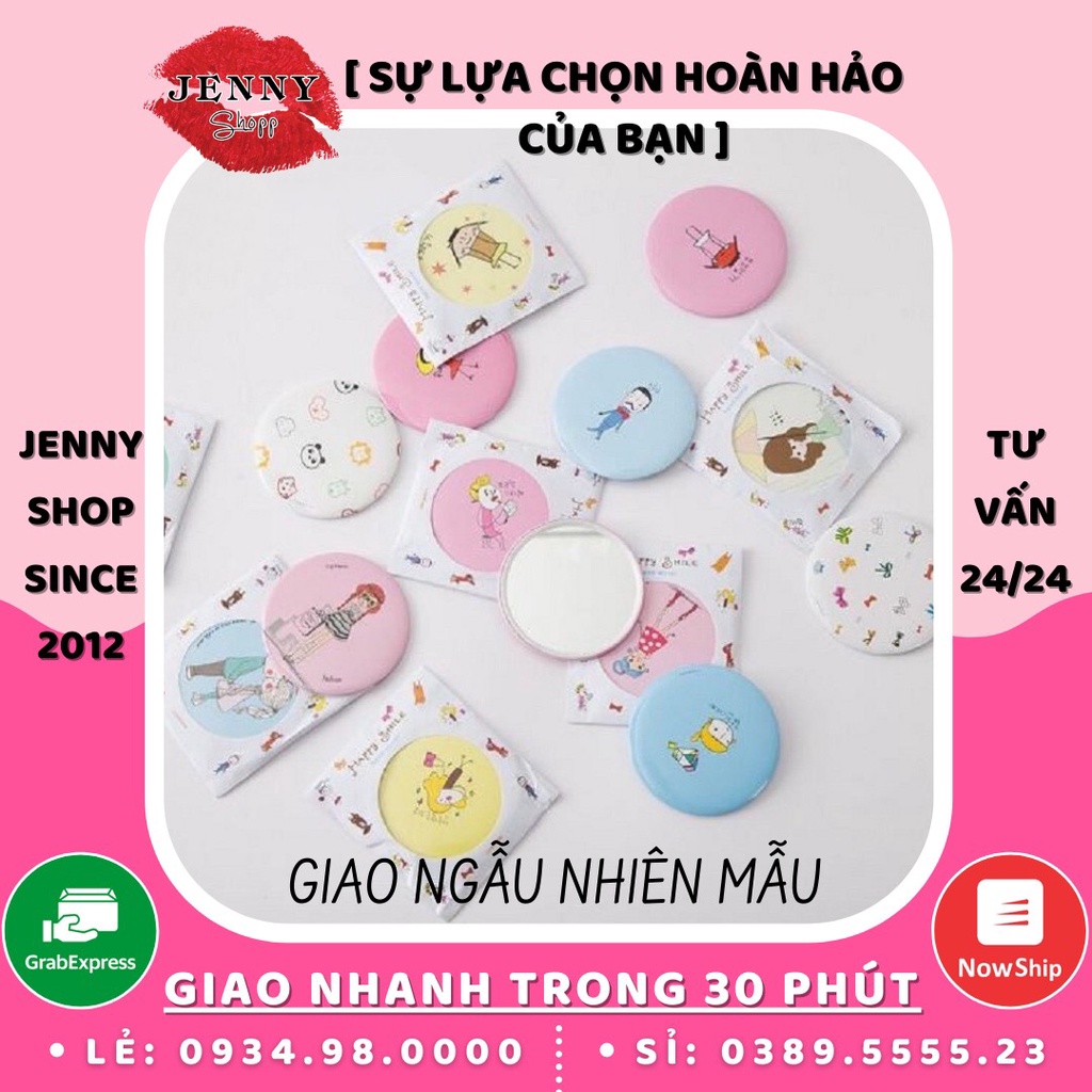 [QUÀ TẶNG KHÁCH] Gương Tròn Cầm Tay Hình Họa Dễ Thương