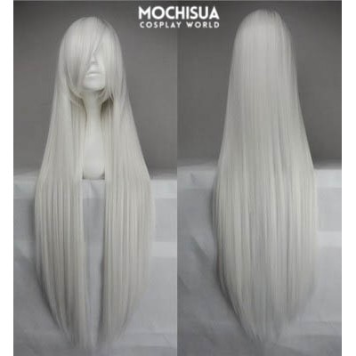 Tóc Giả - Wig Trắng Bạc Cosplay Cơ Bản 100cm Hãng Hsiu TẶNG WIGCAP