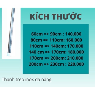 Thanh treo inox đa năng không cần khoan tương, treo rèm cửa