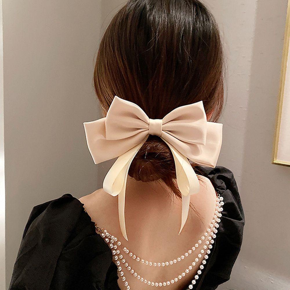 Kẹp Tóc Đuôi Ngựa Bằng Satin Đính Tua Rua Dễ Thương