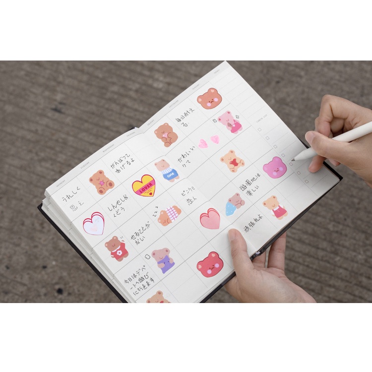 Sticker cute dễ thương, hình dán 2 miếng sticker trang trí sổ vở, điện thoại, vali giá rẻ