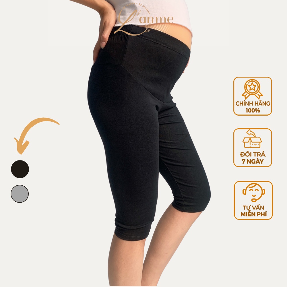 Quần bầu Legging Cạp Chun chất liệu cotton hè thoáng mát, có dây kéo điều chỉnh thiết kế bởi LAMME