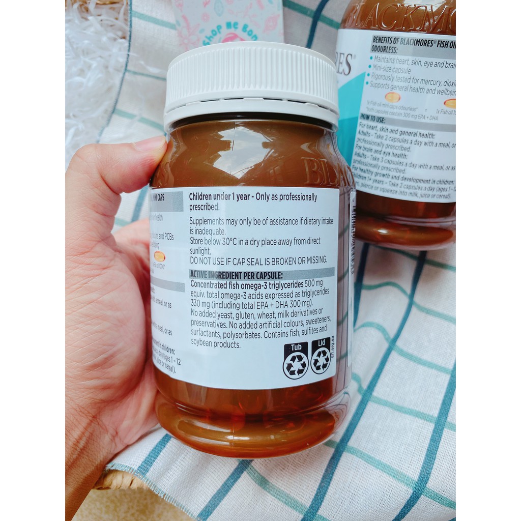 [Có Tem CHEMIST] Dầu Cá FISH OIL Mini Caps BLACKMORES 400 viên - Úc | Thế Giới Skin Care