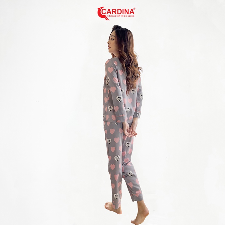 Đồ Bộ Nữ 𝐂𝐀𝐑𝐃𝐈𝐍𝐀 Pijama Chất Lụa Satin Nhật Cao Cấp  Áo Dài Tay Quần Dài Thanh Lịch 1Pi11