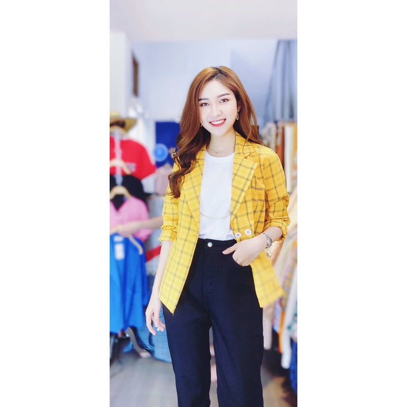 Áo khoác blazer nữ sang trọng họa tiết caro basic CHUU AK5032 | BigBuy360 - bigbuy360.vn